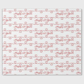 Papier Cadeau Coeurs rouges du 65e anniversaire (Plat)