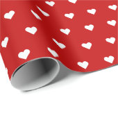 Papier Cadeau Coeurs rouges et blancs | Papier d'enrobage person (Coin rond)