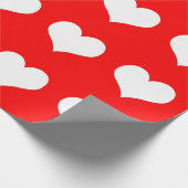 Papier Cadeau Coeurs rouges et blancs simples (Coin)