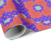 Papier Cadeau Coeurs rouges et points sur les valentines pourpre (Coin rond)