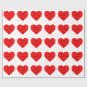Papier Cadeau Coeurs rouges - heureuse Sainte-Valentin (Plat)