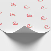Papier Cadeau Coeurs rouges mignons et simples Saint Valentin (Coin)