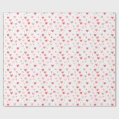 Papier Cadeau Coeurs rouges mignons Saint Valentin (Plat)