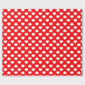 Papier Cadeau Cœurs rouges minimalistes (Plat)