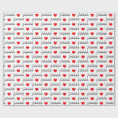 Papier Cadeau Coeurs rouges modernes de Falalala (Plat)