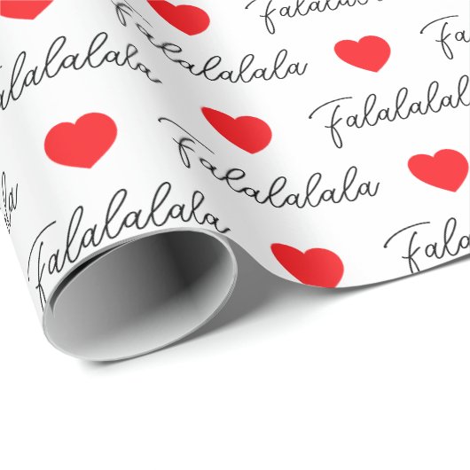 Papier Cadeau Coeurs rouges modernes de Falalala (Coin rond)