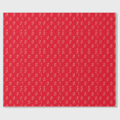 Papier Cadeau Cœurs rouges or élégants (Plat)