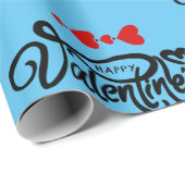 Papier Cadeau Coeurs rouges romantiques Conception de la Saint-V (Coin rond)