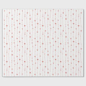 Papier Cadeau Coeurs rouges sur rubans Motif sans couture Valent (Plat)