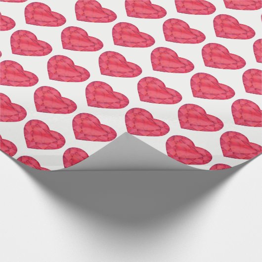 Papier Cadeau Coeurs roux rubis aquarelle bijoux à motifs envelo (Coin)