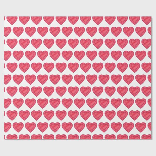 Papier Cadeau Coeurs roux rubis aquarelle bijoux à motifs envelo (Plat)