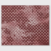 Papier Cadeau Coeurs royaux Coeurs Roses baroques Coeurs d'or Bo (Plat)