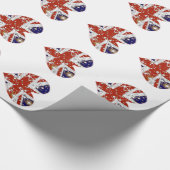 Papier Cadeau Coeurs scintillants d'Union Jack (Coin)