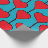 Papier Cadeau Coeurs simples bleus et rouges (Coin)