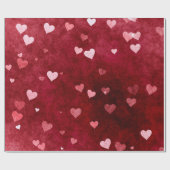 Papier Cadeau Coeurs sur l'Arrière - plan rouge (Plat)