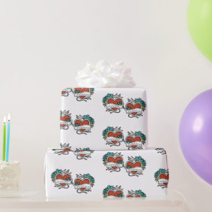 Papier Cadeau Coeurs tatoués, Graphique de tatouage Personnalisé