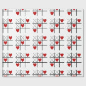 Papier Cadeau Coeurs Tic Tac Toe (Plat)