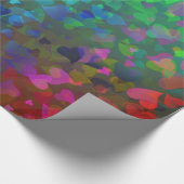 Papier Cadeau Coeurs tombants rouge et vert (Coin)