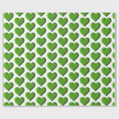 Papier Cadeau Coeurs verts (Plat)
