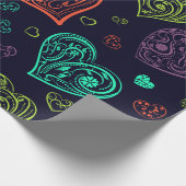 Papier Cadeau Coeurs vibrants Motif Valentine (Coin)