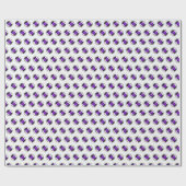 Papier Cadeau Cœurs violets battants en N&B (Plat)