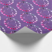 Papier Cadeau Coeurs violets roses Romantique Saint-Valentin (Coin)