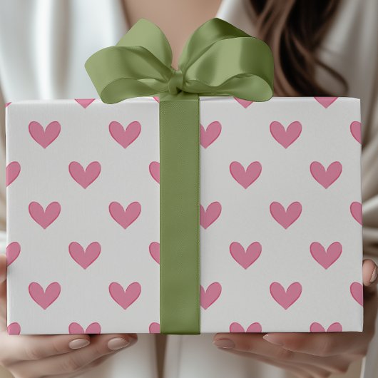 Papier Cadeau Coeurs Whimsical Rose