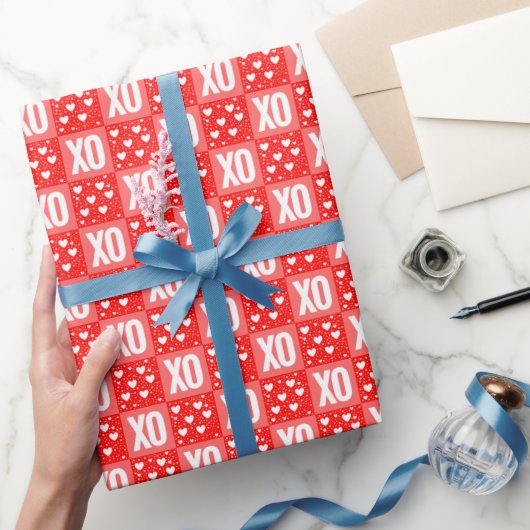 Papier Cadeau Cœurs XOXO Saint-Valentin (Cadeaux)