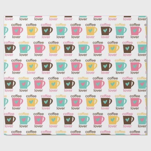 Papier Cadeau Coffee and Donut Pattern (Plat)