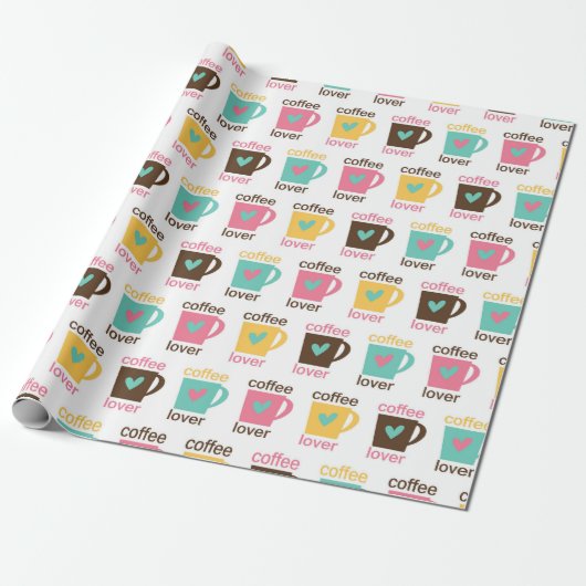 Papier Cadeau Coffee and Donut Pattern (Déroulé)