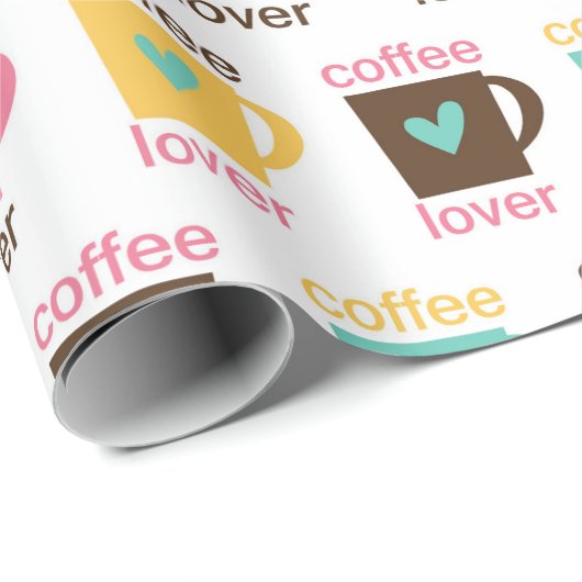 Papier Cadeau Coffee and Donut Pattern (Coin rond)