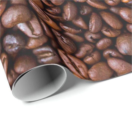 Papier Cadeau Coffee beans food texture pattern (Coin rond)