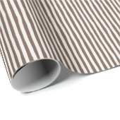 Papier Cadeau Coffee Brown & White Wonky Stripes (Coin rond)