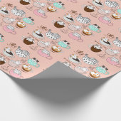 Papier Cadeau Coffee Cats Drôle (Coin)