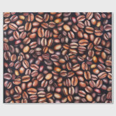 Papier Cadeau Coffee Haricots crayon Motif Rustique Brown (Plat)