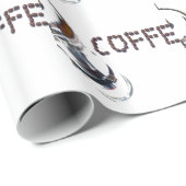 Papier Cadeau Coffee MagicEnjoy, 'première chose le matin', ' (Coin rond)