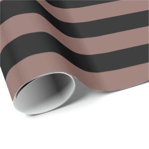 Papier Cadeau Cognac marron/noir rayé