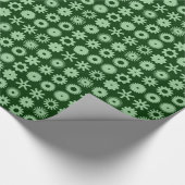 Papier Cadeau Cogs - Faded Green sur Dark Forest Green (Coin)