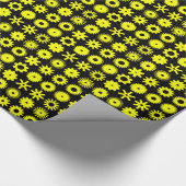 Papier Cadeau Cogs - Jaune sur noir (Coin)