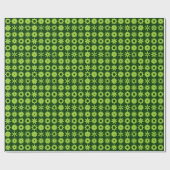 Papier Cadeau Cogs - Martian Green sur Dark Forest Green (Plat)