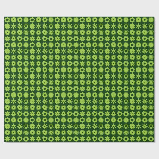 Papier Cadeau Cogs - Martian Green sur Dark Forest Green (Plat)