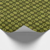 Papier Cadeau Cogs - Olive on Dark Olive (Coin)
