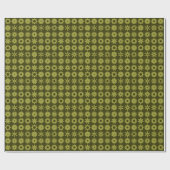 Papier Cadeau Cogs - Olive sur olive foncé (Plat)