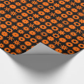 Papier Cadeau Cogs - orange sur noir (Coin)