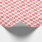 Papier Cadeau Cogs - rose tropicale sur blanc (Coin)