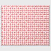 Papier Cadeau Cogs - rose tropicale sur blanc (Plat)