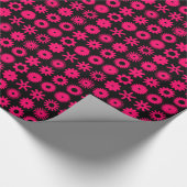 Papier Cadeau Cogs - Rouge néon sur noir (Coin)