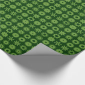 Papier Cadeau Cogs - Vert avocat sur fond vert forêt foncé (Coin)
