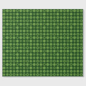 Papier Cadeau Cogs - Vert avocat sur fond vert forêt foncé (Plat)