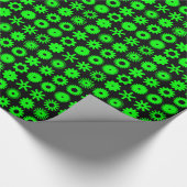 Papier Cadeau Cogs - Vert sur Noir (Coin)